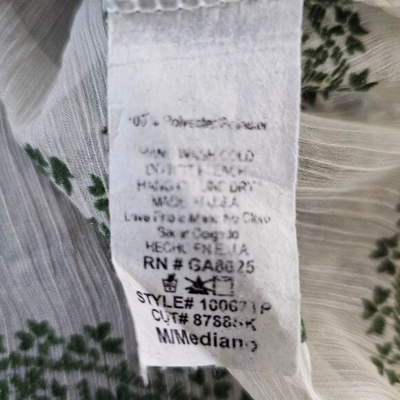 Renee C Sheer Top | Ivory w/ Green Paisley Burnout | Medium* | EUC - Picture 9 of 9